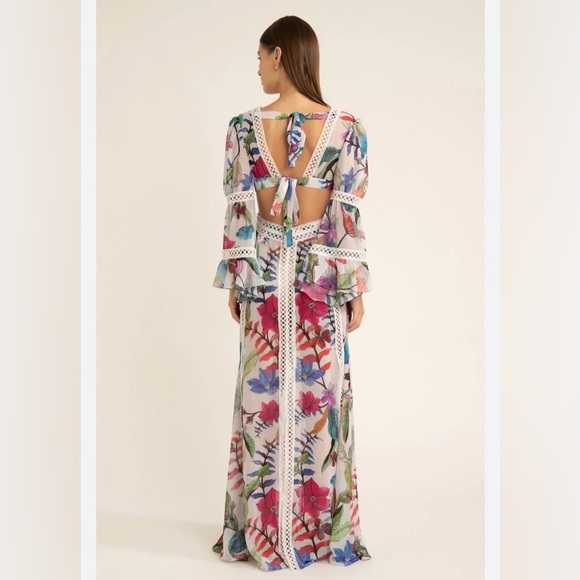 NWT PatBo Zamia Lace Trim Cut Out Maxi Dress Size 0/XS - Picture 7 of 8